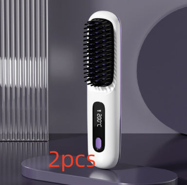 SleekStyle 2-in-1 Wireless Hair Straightener Brush