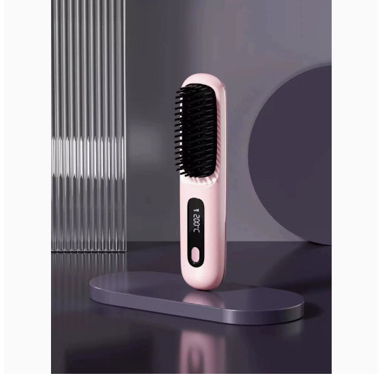 SleekStyle 2-in-1 Wireless Hair Straightener Brush