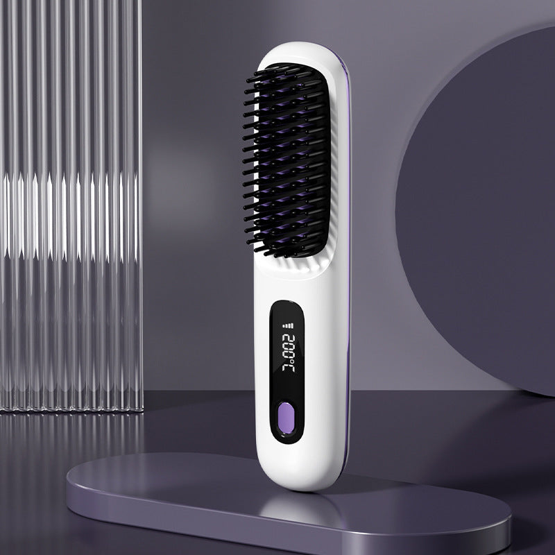SleekStyle 2-in-1 Wireless Hair Straightener Brush