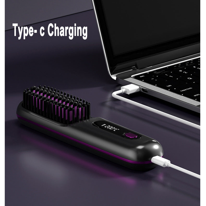 SleekStyle 2-in-1 Wireless Hair Straightener Brush