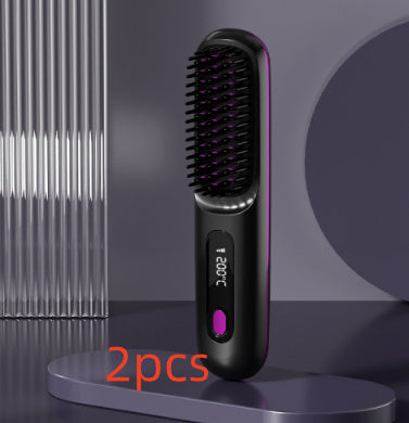 SleekStyle 2-in-1 Wireless Hair Straightener Brush