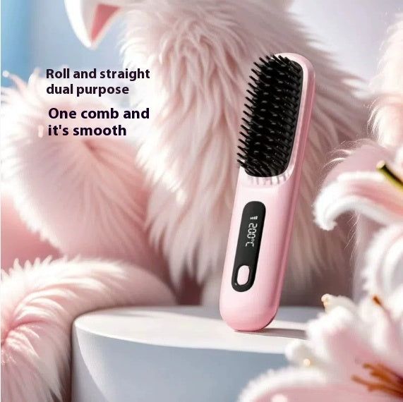 SleekStyle 2-in-1 Wireless Hair Straightener Brush