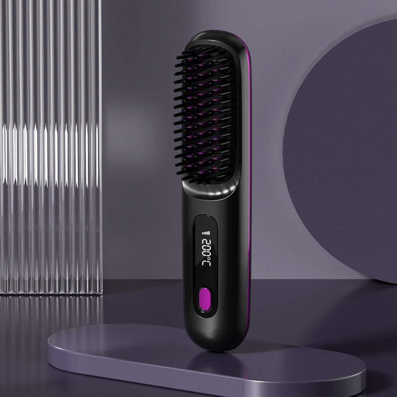 SleekStyle 2-in-1 Wireless Hair Straightener Brush