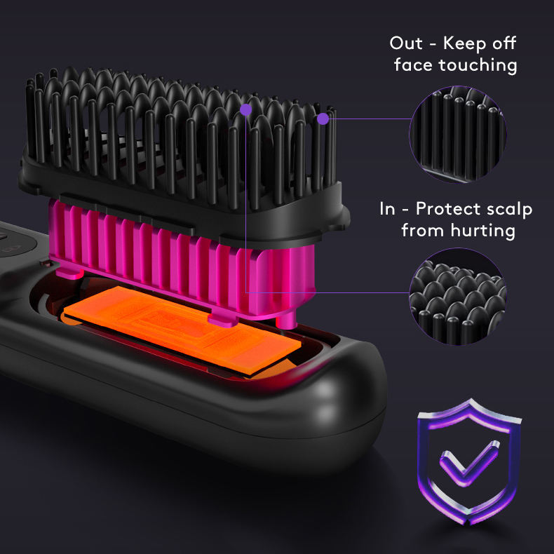 SleekStyle 2-in-1 Wireless Hair Straightener Brush