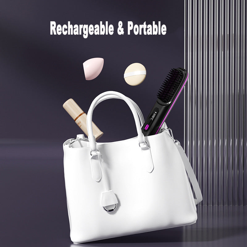 SleekStyle 2-in-1 Wireless Hair Straightener Brush