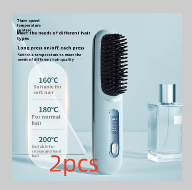SleekStyle 2-in-1 Wireless Hair Straightener Brush
