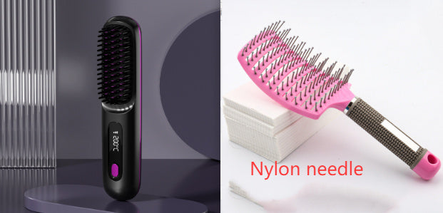 SleekStyle 2-in-1 Wireless Hair Straightener Brush