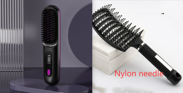 SleekStyle 2-in-1 Wireless Hair Straightener Brush