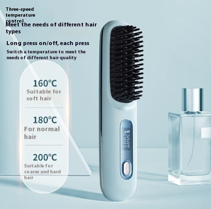 SleekStyle 2-in-1 Wireless Hair Straightener Brush